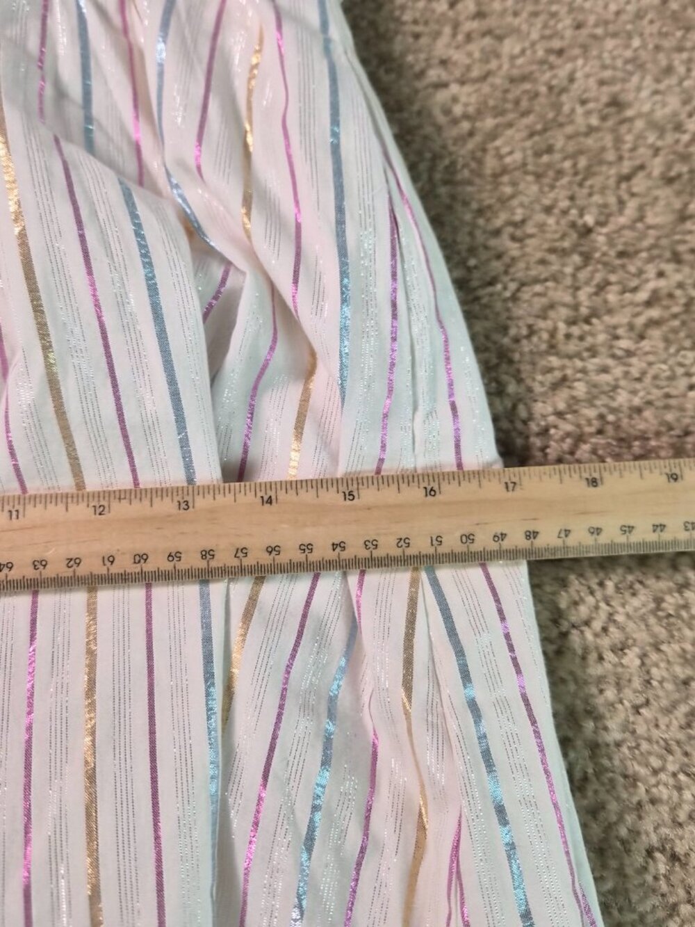 J. Crew Shimmer Womrns Tie-front Midi Dress White Metallic Striped Size 2 G223 - Picture 11 of 14